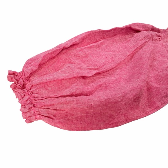 LAKE Women's One-Shoulder Milly Linen Midi Dress In Zinnia Pink In Size M - Picture 9 of 9